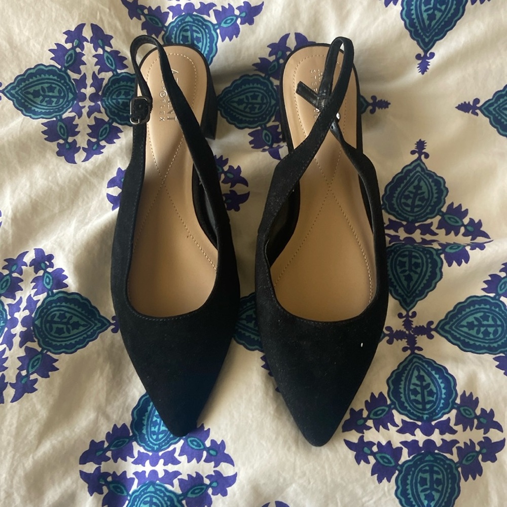 Alfani suede pointed slingback block heels in size 9M. Never used!